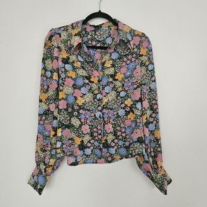 Monki retro bishop sleeve button up